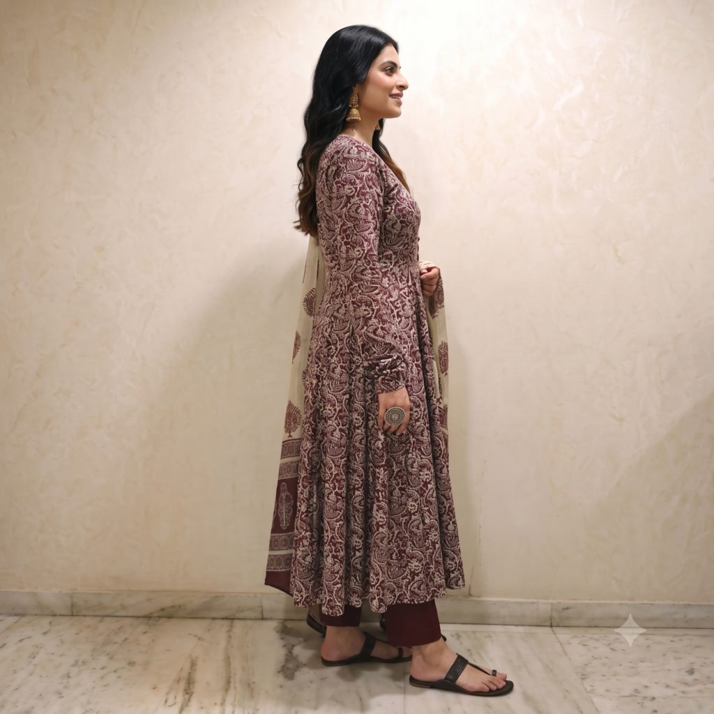 Nermosa Women Printed Anarkali Kurta