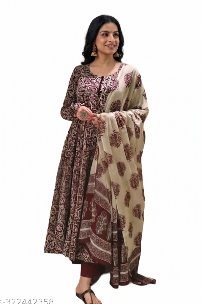 Nermosa Women Printed Anarkali Kurta