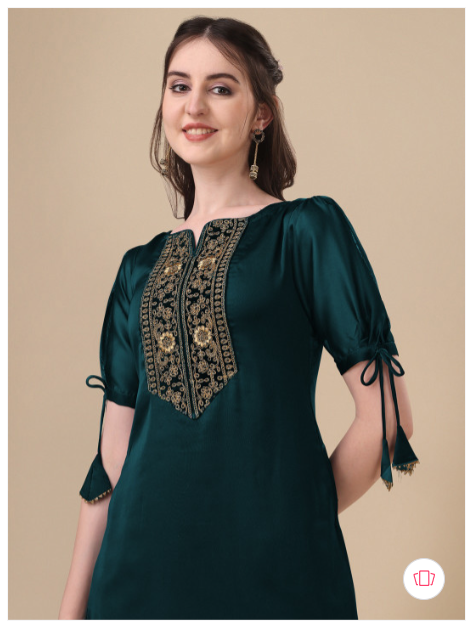 Yoke Design Thread Work A-Line Kurta