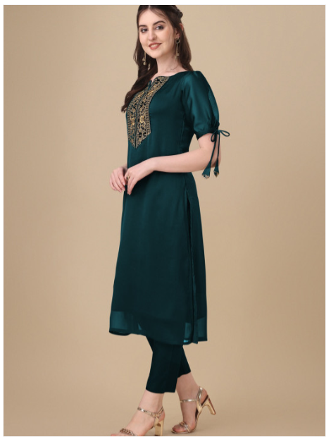 Yoke Design Thread Work A-Line Kurta