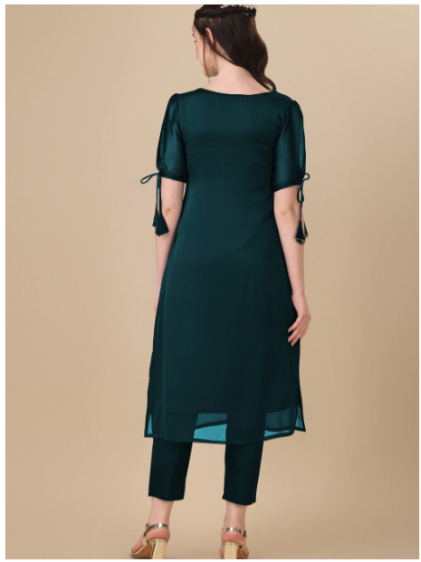 Yoke Design Thread Work A-Line Kurta