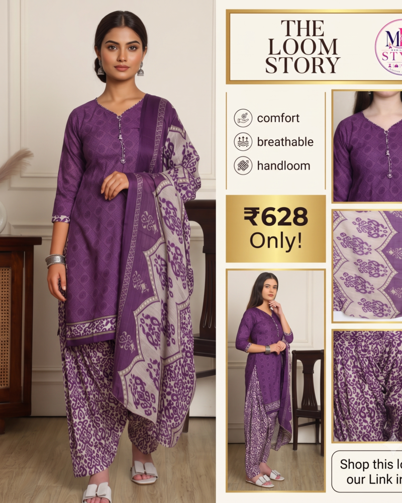 Women Printed Regular Kurta with Patiala & With Dupatta
