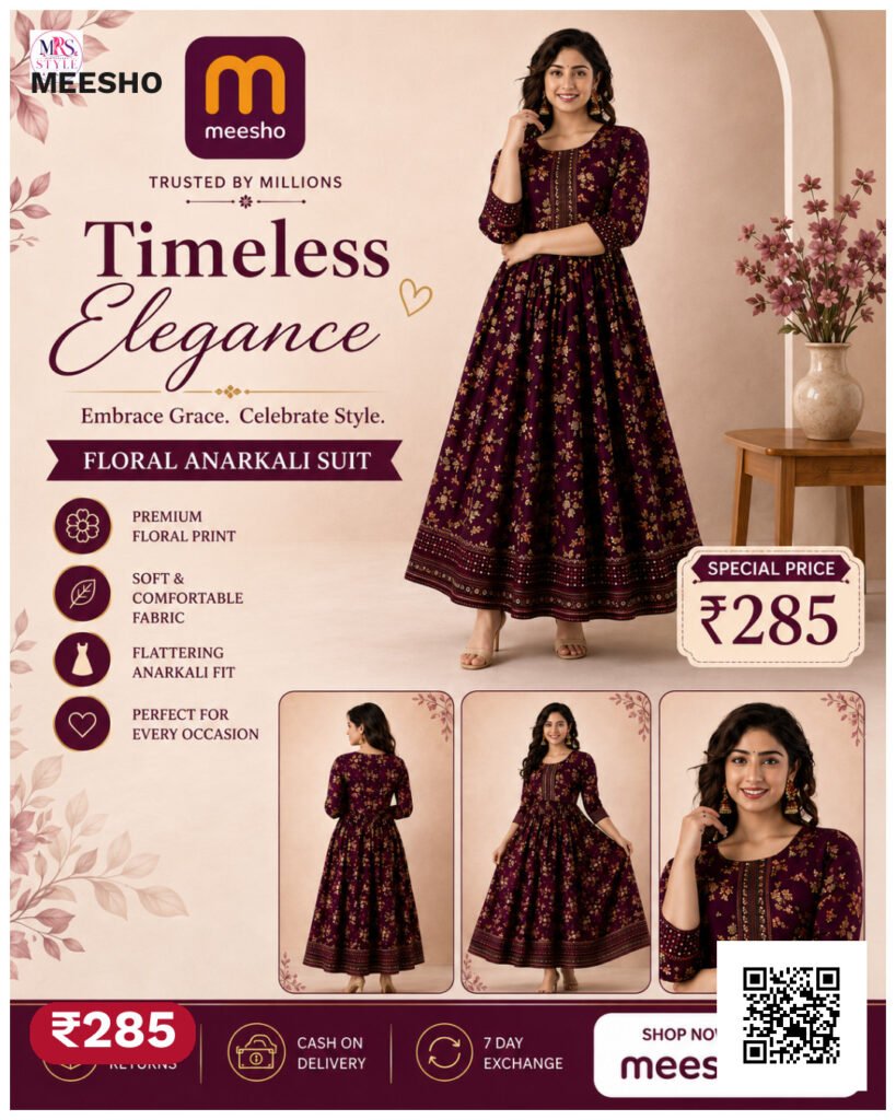 A wine Anarkali border print kurti