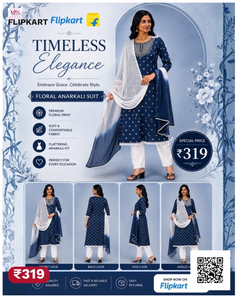 handicrafts Printed Embroidered Kurta & Dupatta Set