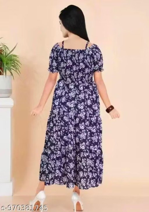Floral Printed Fit & Flare Women’s Maxi Dress